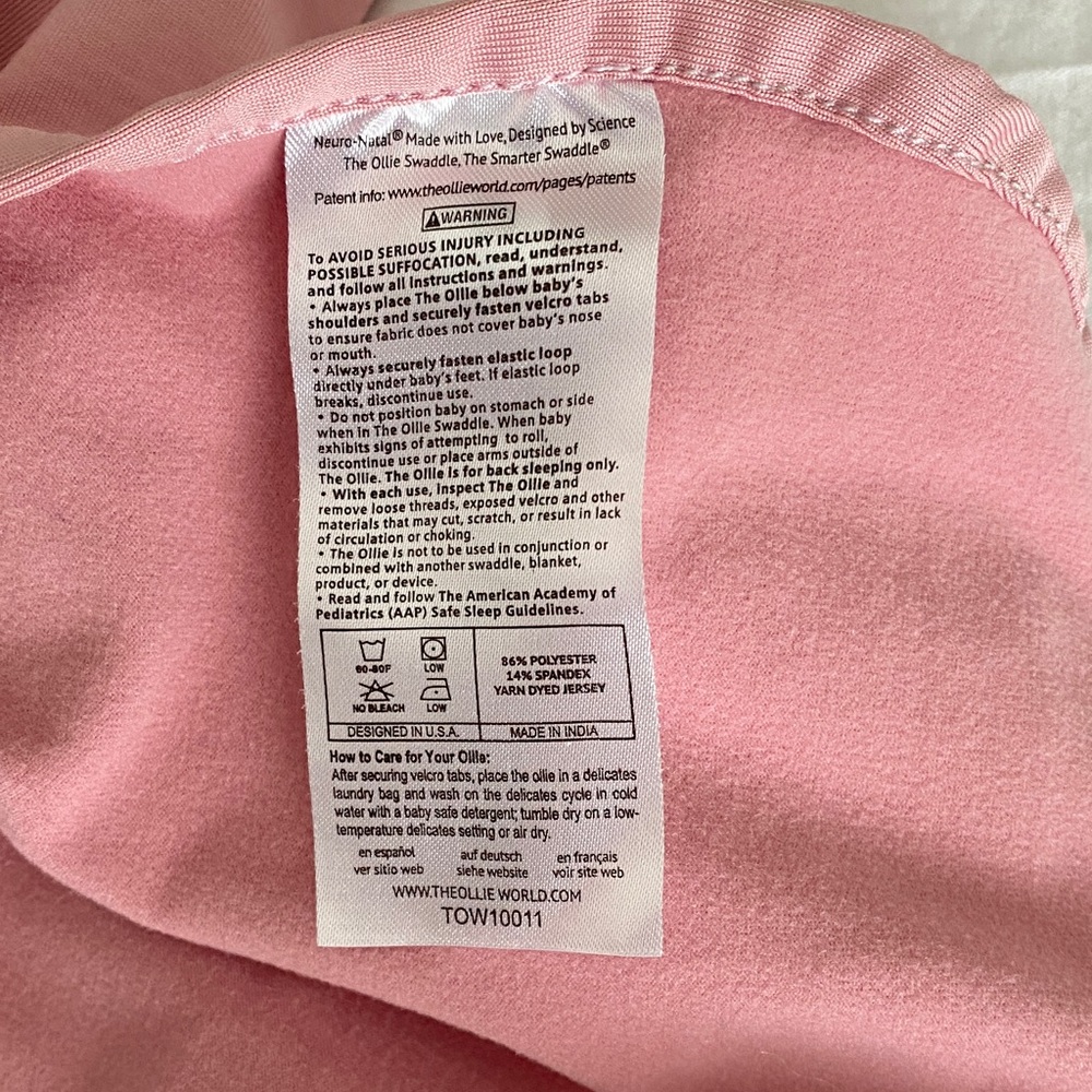 Olli Pink Baby Sleep Sack Swaddle - Picture 2 of 2
